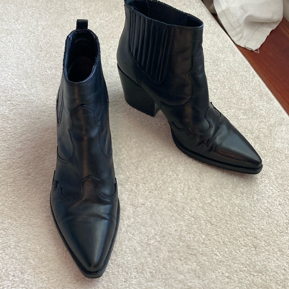 Sam Edelman Black Leather Heeled Boots